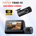Camera hành trình 70mai T800-41 Ghi hình 3 kênh 4K, Kết nối 4G LTE, Giám sát đỗ xe AI, Tích hợp GPS & ADAS