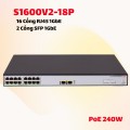 Switch Smart Managed Gigabit 18 Cổng H3C S1600V2-18P 16GE + 2 SFP, PoE 240W, Quản Lý Cloud