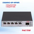 Switch Smart Managed PoE H3C S1600V2-6P-HPWR 4 PoE+ 73W, 1GE, 1 SFP, Quản Lý Cloud