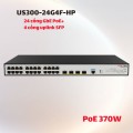 Switch PoE+ Managed Layer 2 H3C Aolynk US300-24G4F-HP - 24GE PoE+ + 4 SFP, Quản Lý Cloud, Công Suất 370W
