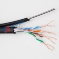 Dây cáp mạng ngoài trời outdoor có sợi cáp chịu lực VSCOM Cat5 PE SS UTP lõi đồng nguyên chất ( cuộn 305M)