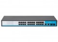 Switch PoE 24 Port HR901-AF-2422S tốc độ 10/100M, 2 Uplink Ethernet, 2 Uplink SFP, công suất tổng 400W, Led hiển thị