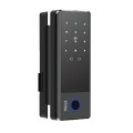 Khóa cửa điện tử cho cửa kính PHGLock FG5604 màu đen, 100 vân tay, 100 thẻ, 100 mã số, mở bằng Bluetooth và chìa cơ