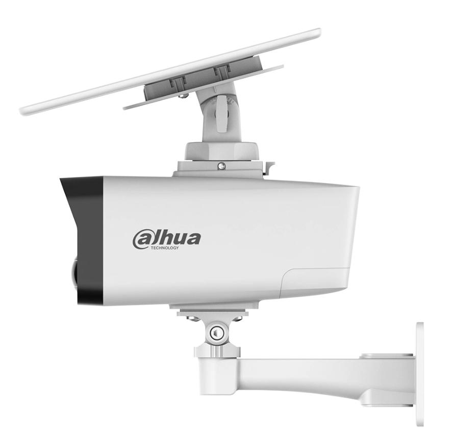 Camera 4G Năng lượng mặt trời Dahua DH-IPC-HFW2441DG-4G-SP-B 4MP Chiếu sáng kép, Cảnh báo dèn & còi, Phát hiện người & xe, IR 30m