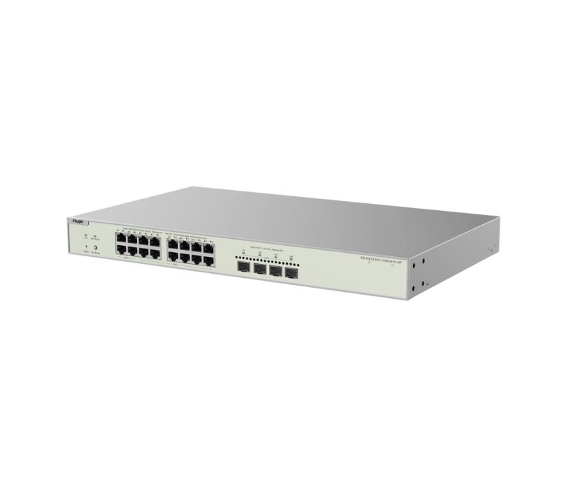 Switch quản lý Layer 2 Ruijie RG-NBS3300-16MG4XS-HP – 16 Cổng 2.5G PoE, 370W, MAC 16K