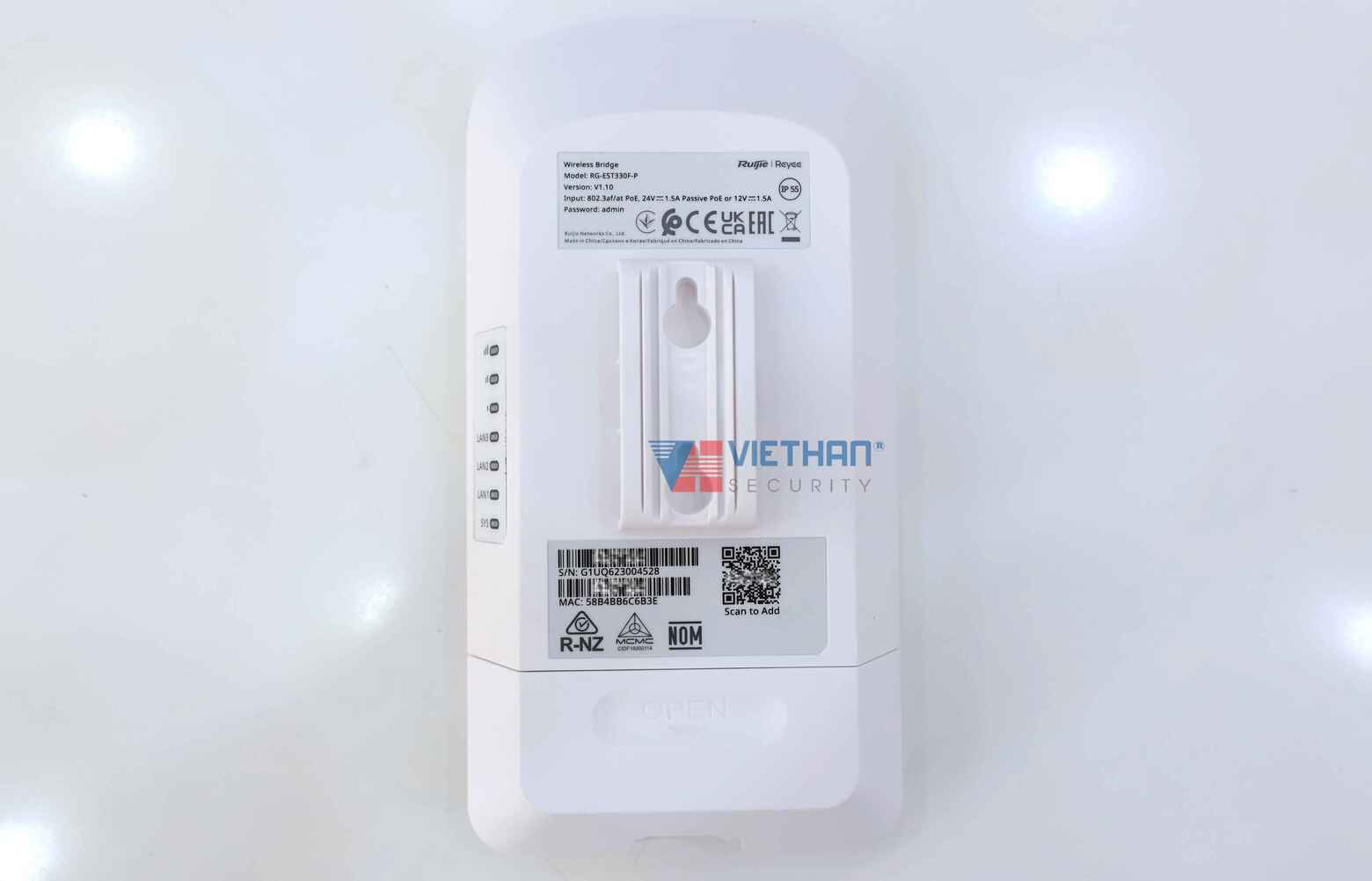 Bộ thu phát sóng wifi 3km Ruijie RG-EST330F-P  Tốc độ 867Mbps, 2 Cổng PoE Out