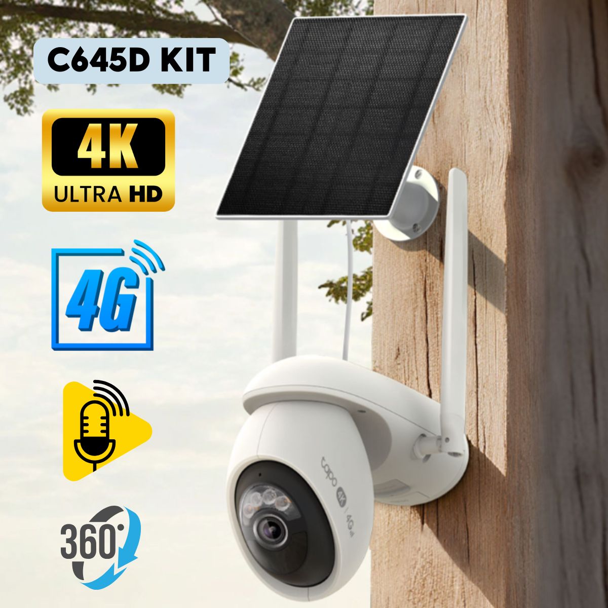 Tapo C665G KIT - Camera NLMT 4K 8MP Dùng SIM 4G & Wi-Fi băng tần kép, Zoom 18x, Xoay 360°, Âm thanh 2 chiều