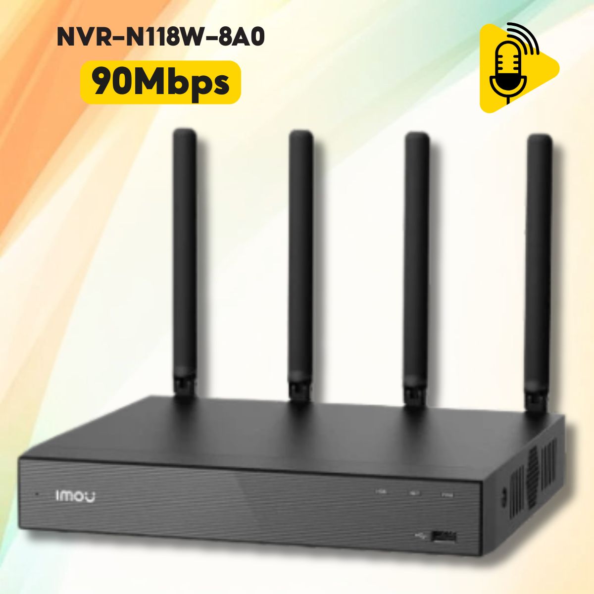 Đầu ghi hình Wifi 18 kênh Imou NVR-N118W-8A0 Đàm thoại 2 chiều, Nhận diện người và xe, băng thông 90Mbps, 12VDC 2A