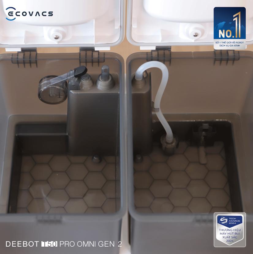 Robot hút bụi lau nhà Ecovacs Deebot T50 Pro Gen 2 Lực hút 21.000Pa, Điều khiển bằng giọng nói, Sạc nhanh, Công nghệ AIVI 3D 3.0