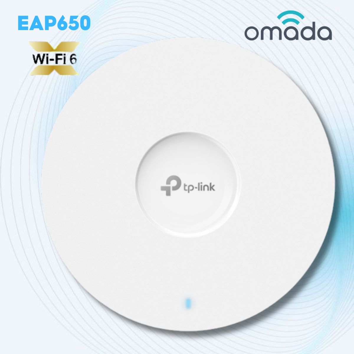 Access Point gắn trần Wi-Fi 6 Tp-Link Omada EAP650 AX3000, Tốc độ 2402 Mbps, Cấp nguồn PoE & 12V DC