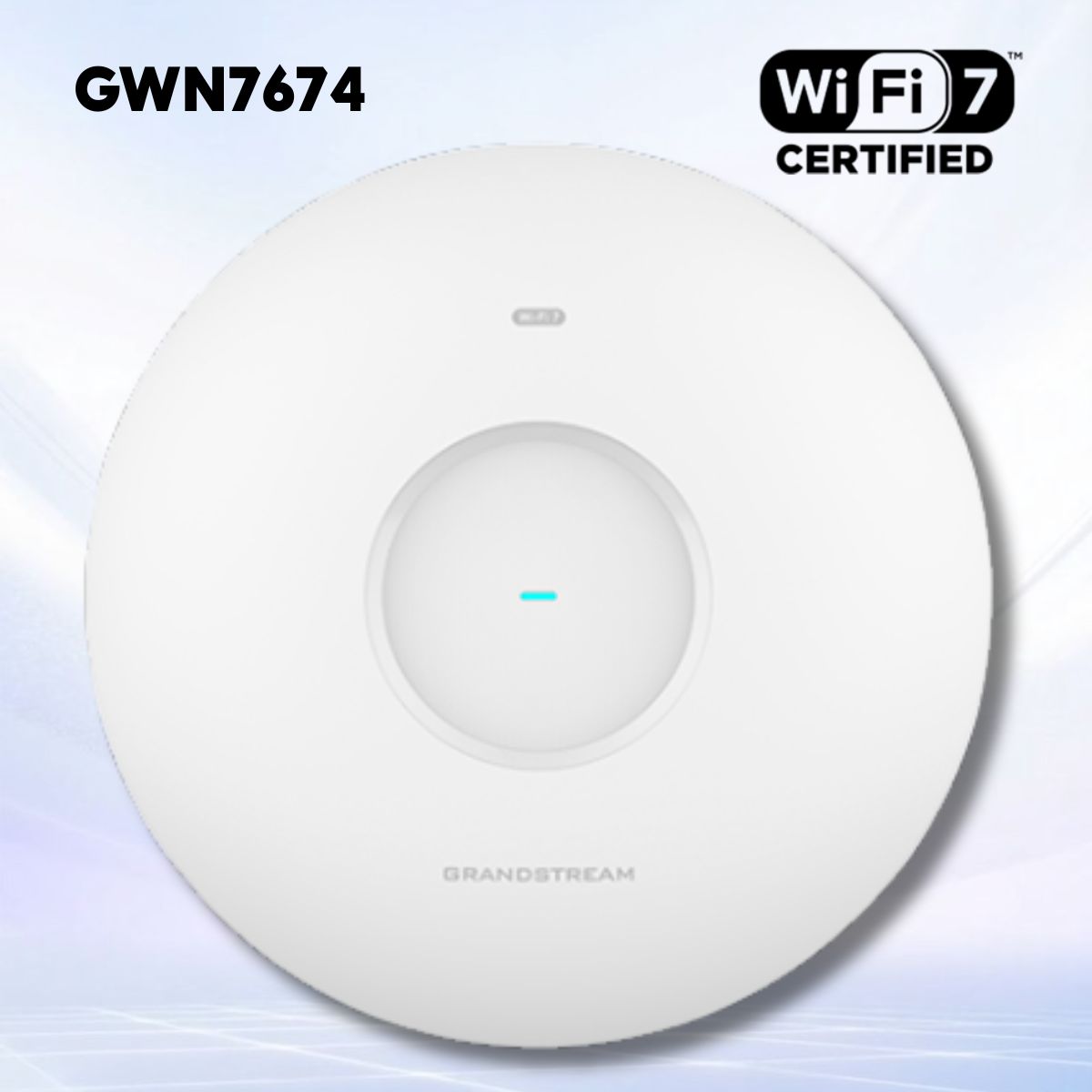 Điểm truy cập Wi-Fi 7 băng tần Grandstream GWN7674 Hỗ trợ Bluetooth 5.3, Tốc độ 21Gbps, 3 Băng tần, 768+ Client