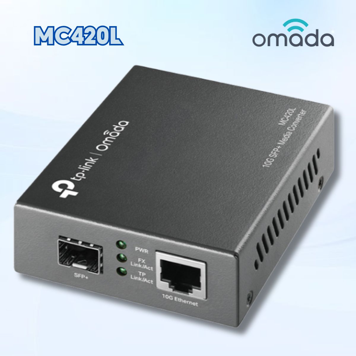 Bộ chuyển đổi Quang điện Omada MC420L RJ45 sang SFP+, Tốc Độ 10Gbps 