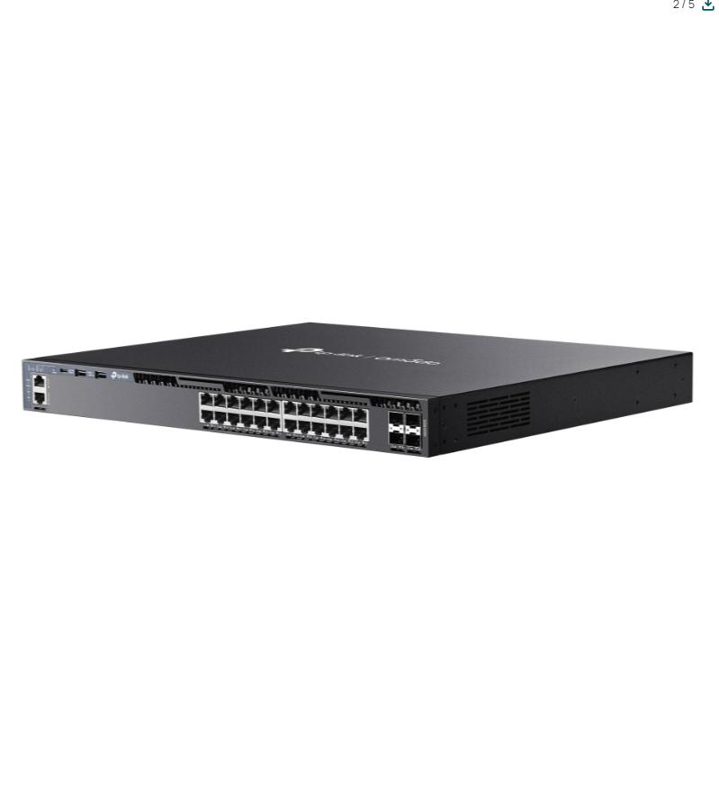 Thiết bị chuyển mạch Managed L3 Omada TP-Link SG6428X 24× Cổng Gigabit RJ45 và 4× Khe Cắm 10 Gbps SFP+, Hỗ Trợ OSPF, VRRP, 2 Nguồn dự phòng Redundant
