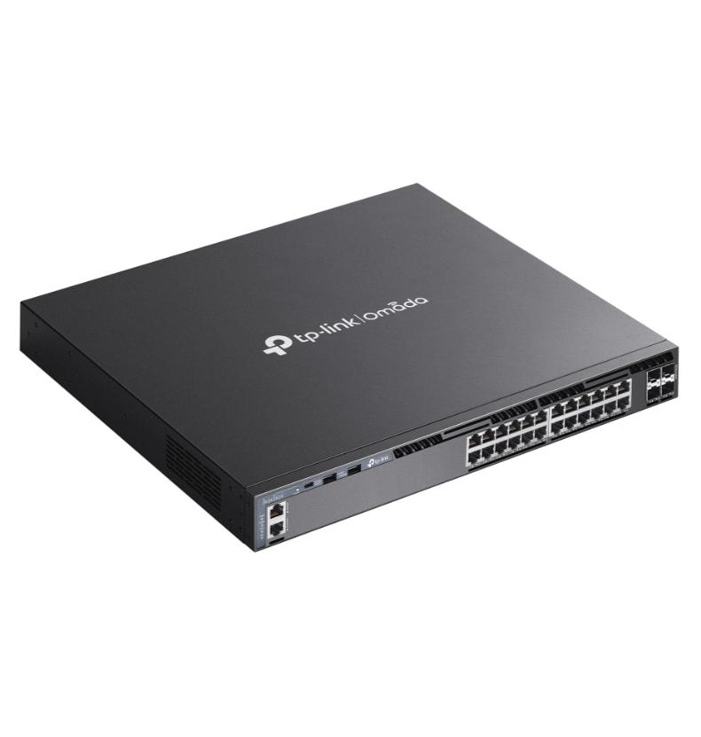 Thiết bị chuyển mạch Managed L3 Omada TP-Link SG6428X 24× Cổng Gigabit RJ45 và 4× Khe Cắm 10 Gbps SFP+, Hỗ Trợ OSPF, VRRP, 2 Nguồn dự phòng Redundant
