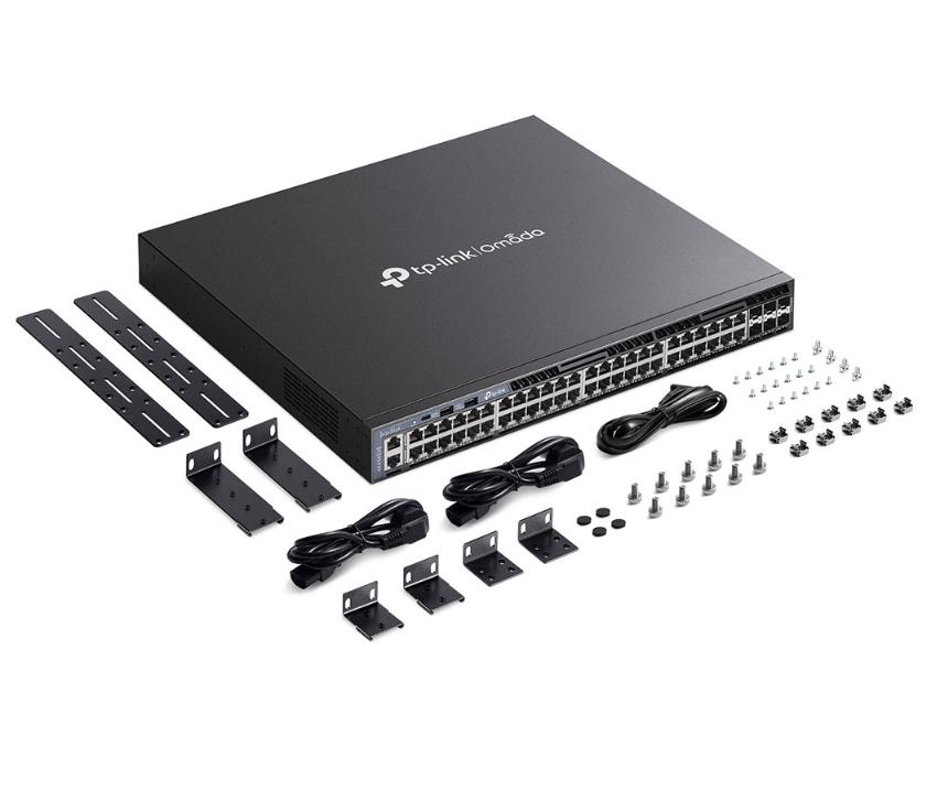 Switch Managed L3 Tp-Link Omada 48 Cổng Gigabit Omada SG6654X Công suất 216 Gbps, Hỗ trợ định tuyến ERPS & VRRP