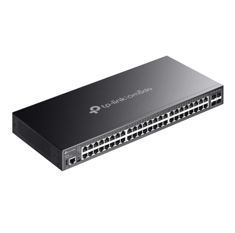 Bộ chuyển mạch mạng TP-Link Omada SG5452X 48 Cổng Gigabit, 4 Khe 10G SFP+, Stacking, Hỗ trợ định tuyến OSPF & RIP