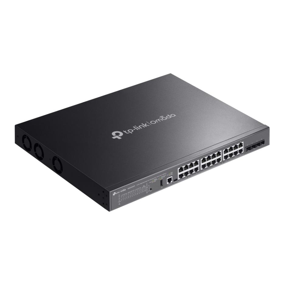 Switch mạng Tp-Link Omada SG5428XMPP Lite L3 Managed PoE 500W, 24 cổng Gigabit và 4 khe cắm 10G, Xếp chồng vật lý lên đến 4 thiết bị