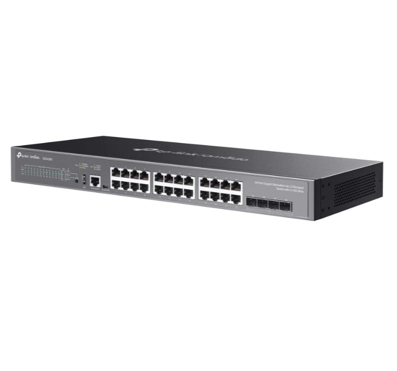 Switch Tp-Link Omada SG5428X  24-Port Gigabit Stackable Lite L3 ,4 Khe Cắm 10G, Hỗ  trợ định tuyến OSPF & RIP