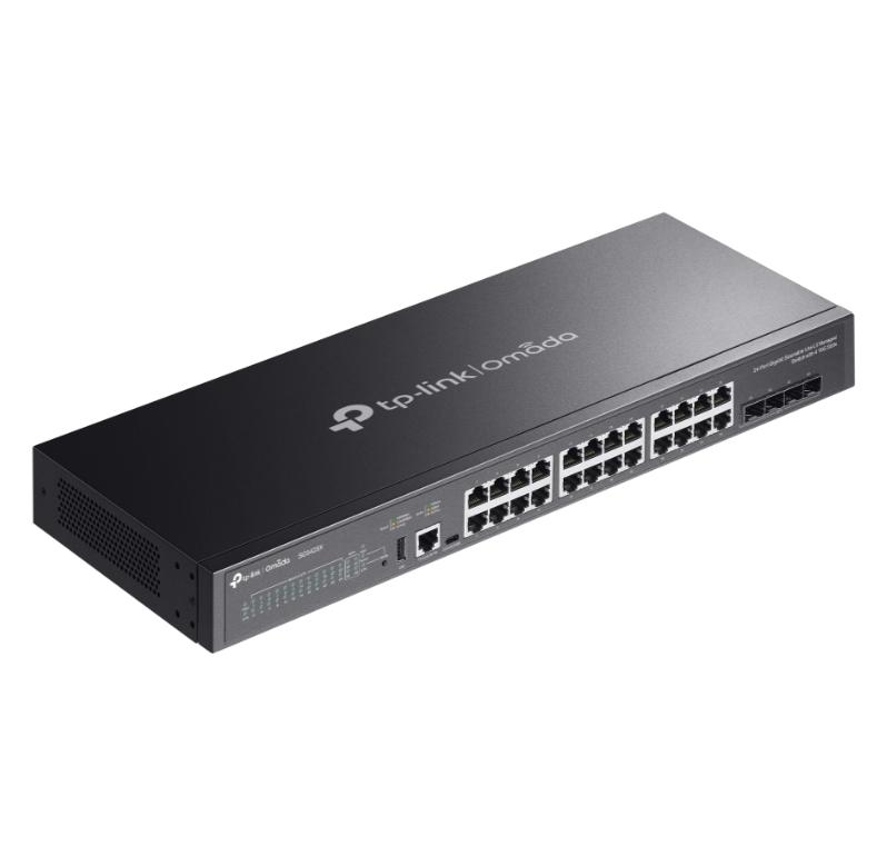 Switch Tp-Link Omada SG5428X  24-Port Gigabit Stackable Lite L3 ,4 Khe Cắm 10G, Hỗ  trợ định tuyến OSPF & RIP
