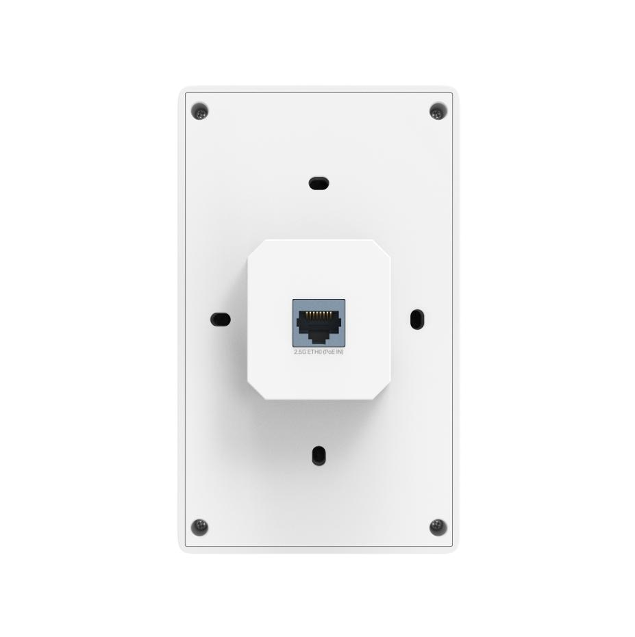 Điểm truy cập Wi-Fi 7 gắn tường Omada EAP725-Wall BE5000 Cổng 2.5G, Tốc độ 5Gbps, Phủ sóng 70m²,  Hỗ trợ PoE Out