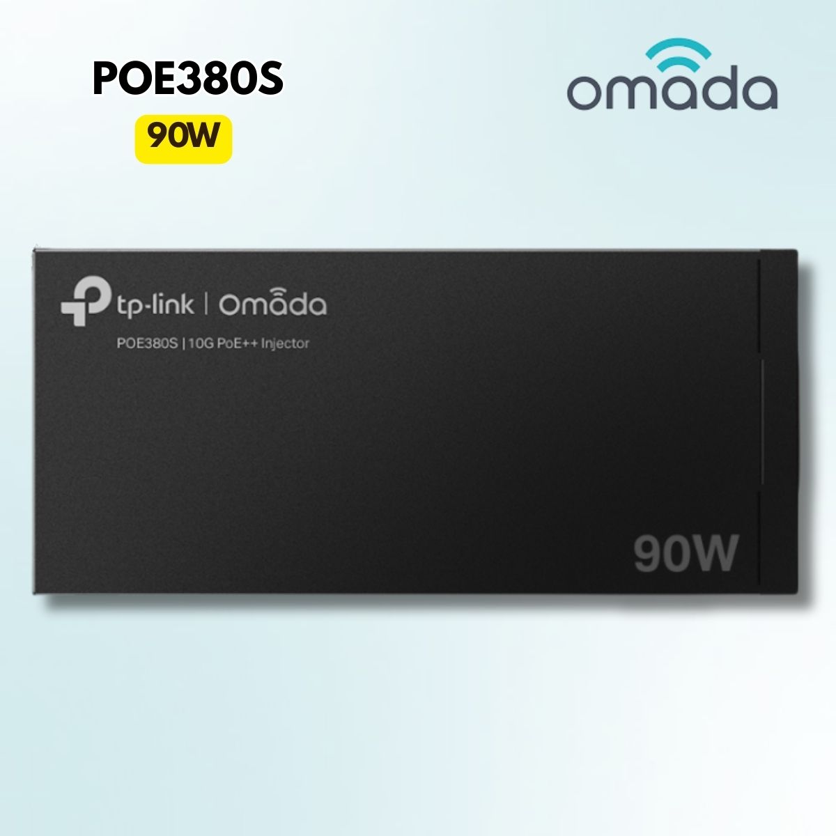 Bộ cấp nguồn 10G PoE++ Injector Omada POE380S Công suất 90W, Tốc độ 10Gbps, Chuẩn IEEE802.3af/at/bt