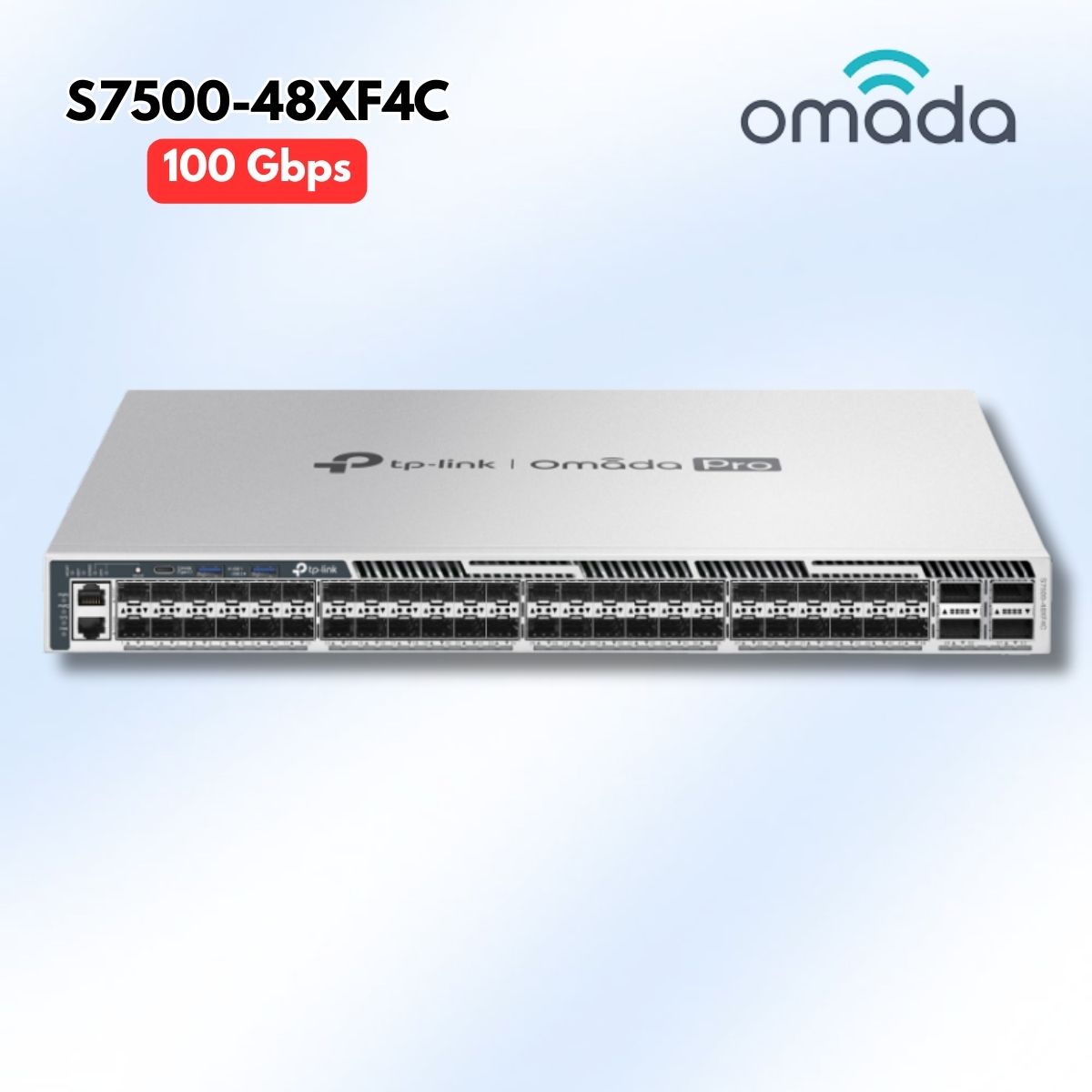 Bộ chuyển mạch quản lý L3 Omada Pro S7500-48XF4C 48 Cổng 10G SFP+ & 4 Cổng 100G QSFP28, Hỗ trợ xếp chồng, Nguồn đôi dự phòng