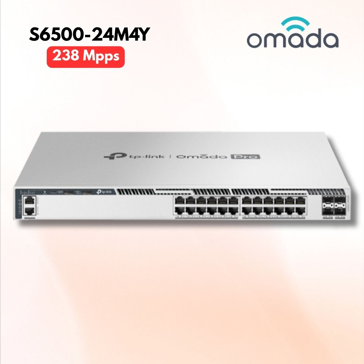 Bộ chuyển mạch TP-Link Omada Pro S6500-24M4Y 24 Cổng 2.5G & 4 Cổng 25G SFP28, Hỗ trợ xếp chồng & MACsec