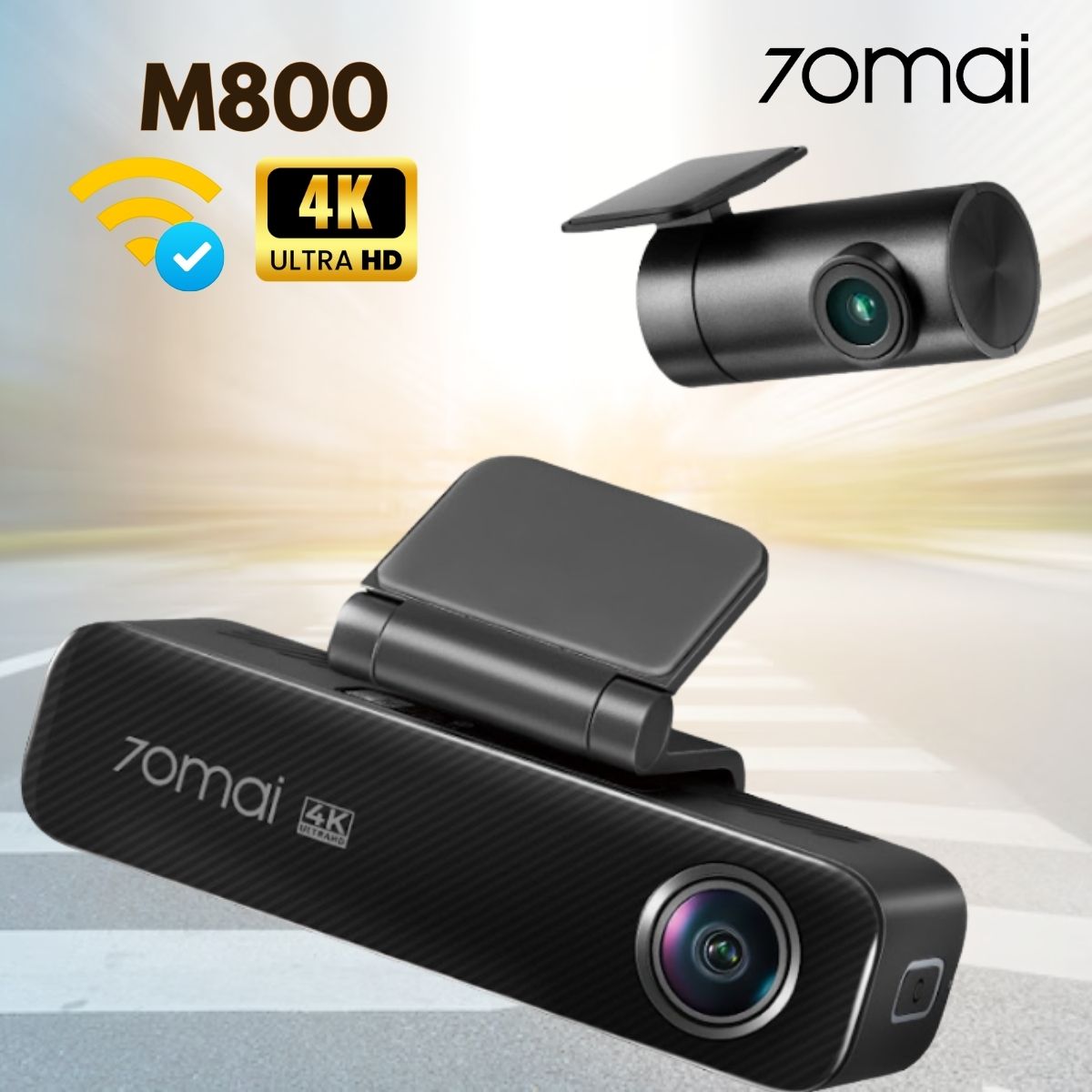 Camera hành trình 70mai M800 Ghi hình 4K UHD, Cảm biến Sony STARVIS 2, Điều khiển giọng nói & Wi-Fi 5GHz
