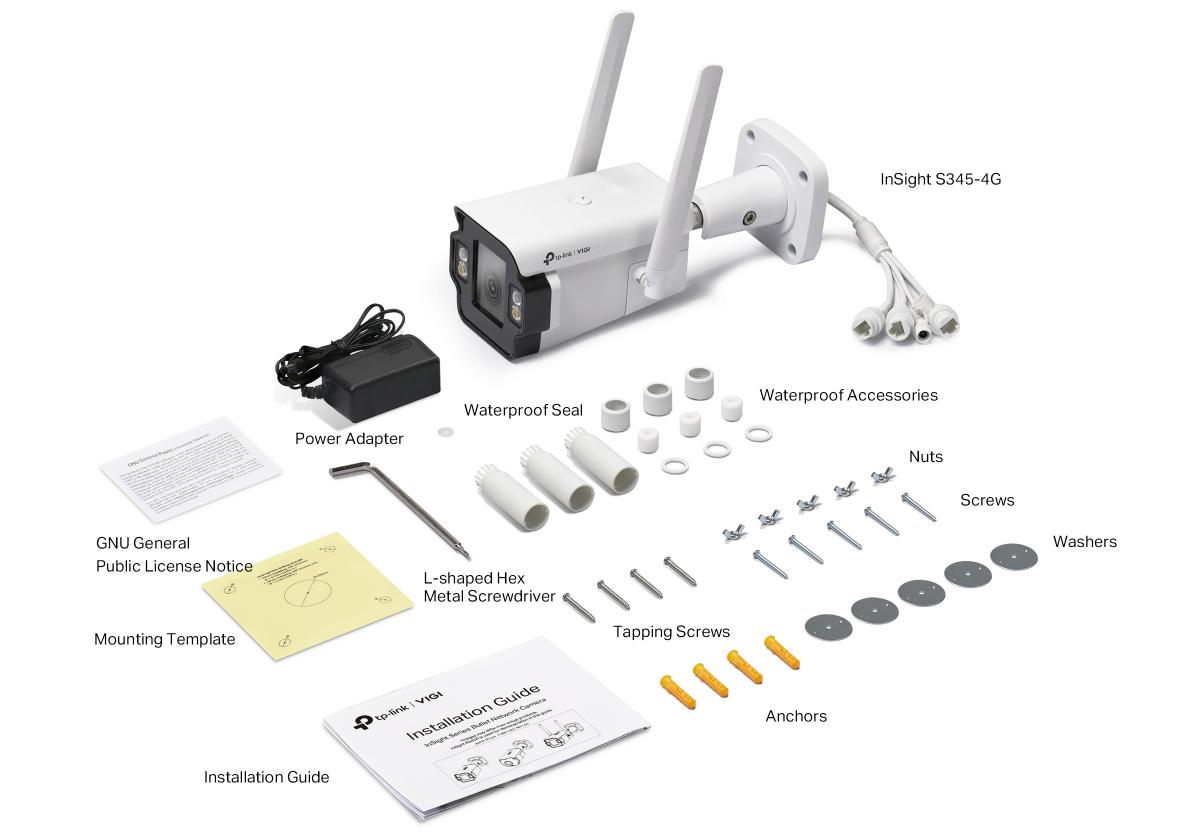 Camera 4G có màu ban đêm VIGI InSight S345-4G 4MP, 3 Cổng LAN, Âm thanh 2 chiều, Nhận diện người & xe, H.265+