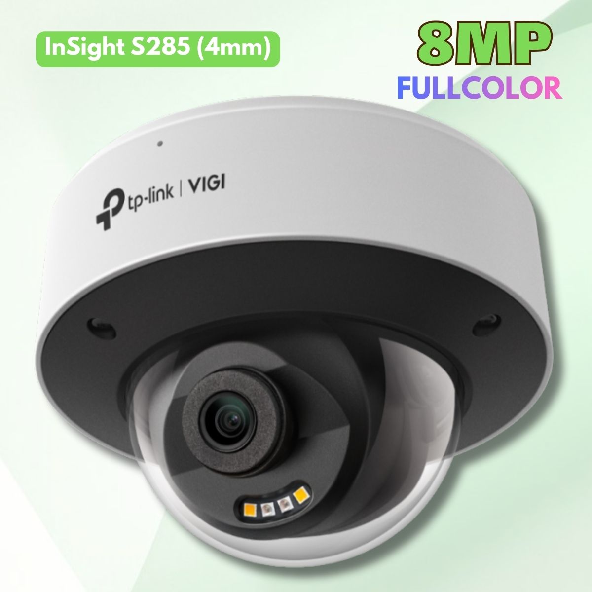 Camera Dome 4K 8MP Ngoài trời VIGI InSight S285(4mm), Ban đêm có màu, IR 30m, Tích hợp Loa & Mic, 120dB WDR