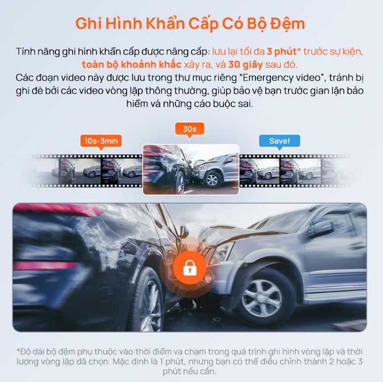  Camera hành trình 70mai M310 Plus 3K, Quay quét 360°, Giám sát đỗ xe 24H, Hỗ trợ Super Night Vision
