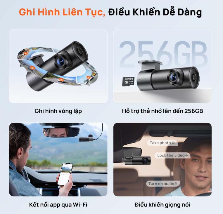  Camera hành trình 70mai M310 Plus 3K, Quay quét 360°, Giám sát đỗ xe 24H, Hỗ trợ Super Night Vision