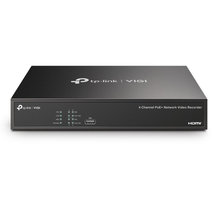 Đầu ghi 4 kênh PoE VIGI NVR1004H-4P 2TB, 4 cổng PoE+ 10/100 Mbps, Xuất hình 4K HDMI, Tích hợp sẵn HDD 2TB, Chuẩn H.265+