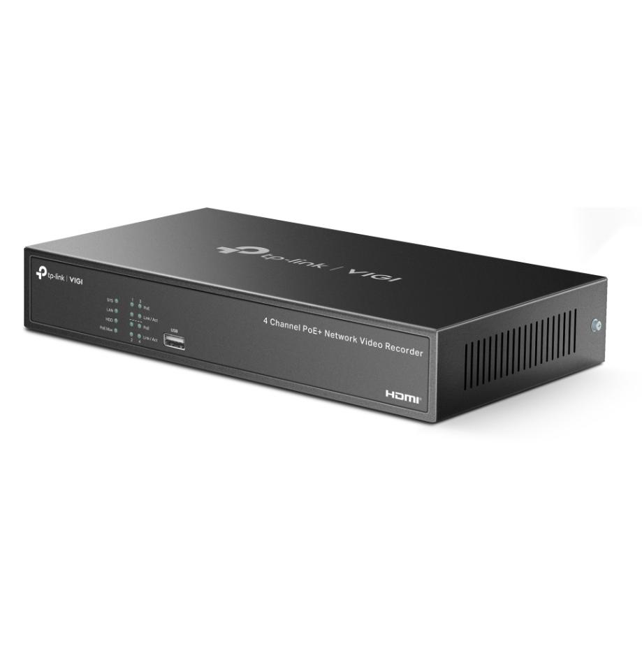 Đầu ghi 4 kênh PoE VIGI NVR1004H-4P 2TB, 4 cổng PoE+ 10/100 Mbps, Xuất hình 4K HDMI, Tích hợp sẵn HDD 2TB, Chuẩn H.265+
