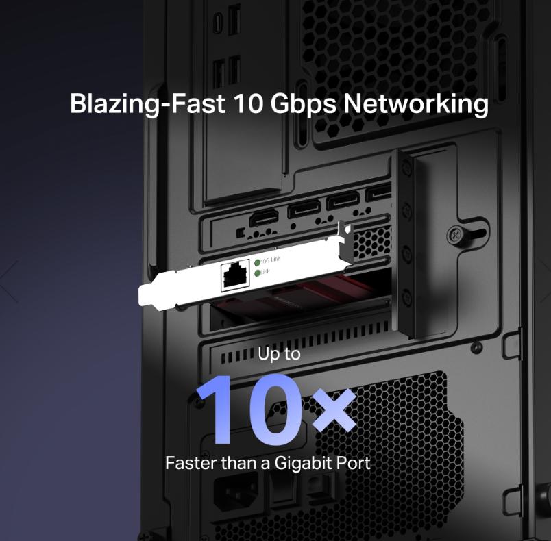 Bộ chuyển đổi mạng PCIe 10 Gigabit Mercusys MA510E, 1 × RJ45 10GBase-T Ethernet, Tốc Độ 10Gbps