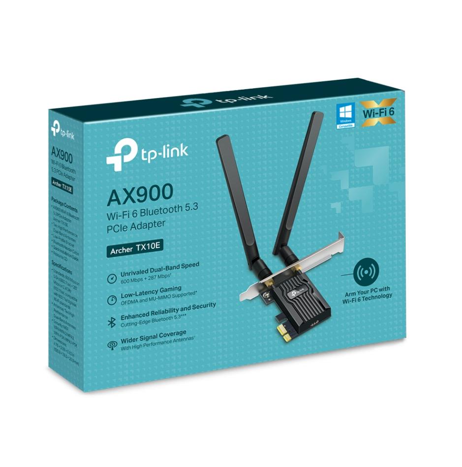 Bộ Chuyển Đổi WiFi 6 Băng Tần Kép TP-Link Archer TX10E Chuẩn AX900,Bluetooth 5.3, Hỗ Trợ MU-MIMO & OFDMA