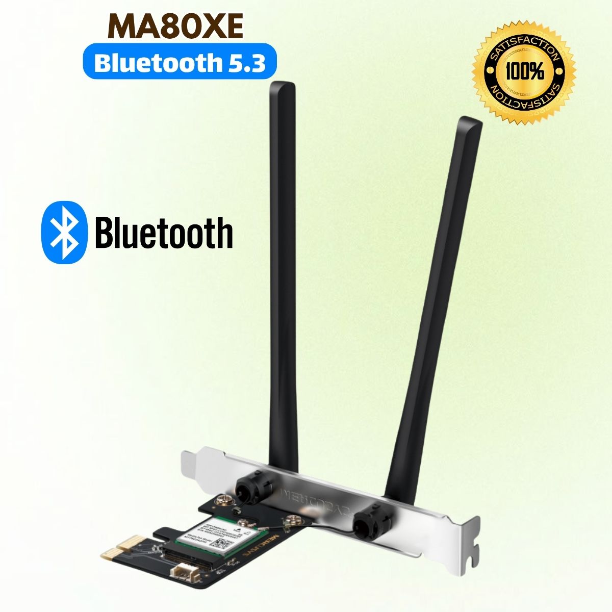 Card Wi-Fi 6 Bluetooth 5.3 PCIe Mercusys MA80XE Chuẩn AX3000, Hỗ Trợ Băng Thông HE160, Băng Tần Kép 2402Mbps, Có MU-MIMO