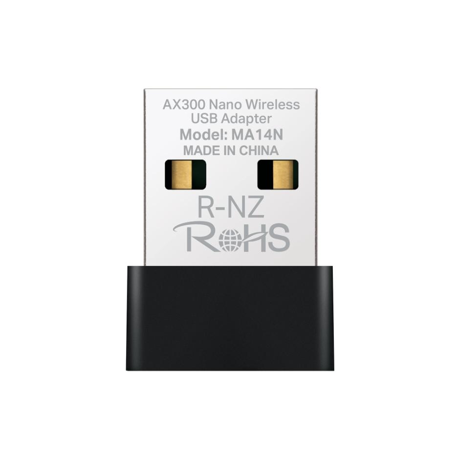 USB Thu Wi-Fi 6 Nano Mercusys MA14N Chuẩn AX300, Tốc Độ 287Mbps,Ăng-ten ngầm tích hợp Bảo mật WPA2, WPA3