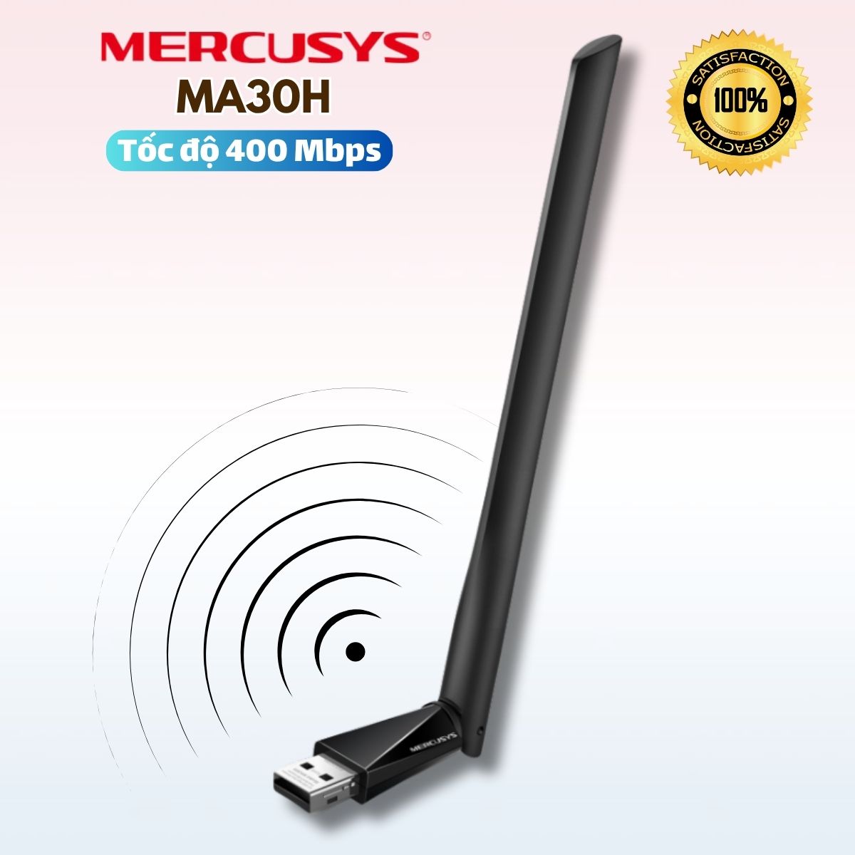 Bộ Thu Wi-Fi USB 2.0 AC1300 Mercusys MA30H Tốc độ 400 Mbps, Băng Tần Kép, Ăng-ten ngoài, Công Nghệ MU-MIMO, Plug & Play