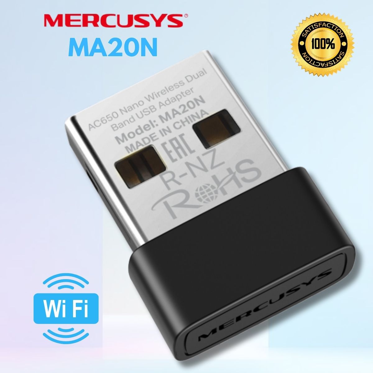 Bộ Thu Wi-Fi USB AC1300 Mercusys MA20N Tốc Độ 6Mbps, Ăng-ten bên trong, MU-MIMO, Hỗ trợ bảo mật WPA3