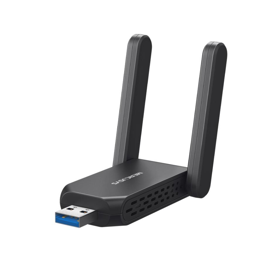 Bộ Thu Wi-Fi 6 USB 3.0 Mercury MA72XH Tốc Độ 1.8Gbps, Cài Driver Tự Động, Hai Ăng-ten Độ Lợi Cao,Hỗ Trợ MU-MIMO & Bảo Mật WPA3