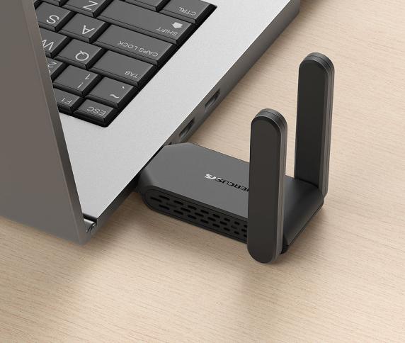 USB Thu Wi-Fi AC1300 Mercusys MA32H: Hai Ăng-ten Ngoài, USB 3.0, Tốc Độ 1.3Gbps, Hỗ Trợ MU-MIMO & Bảo Mật WPA3