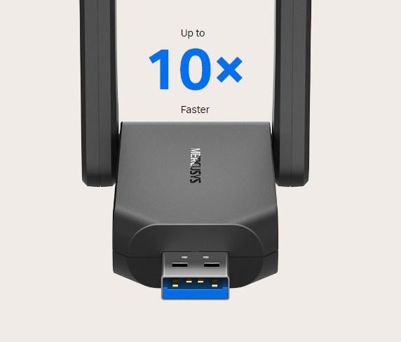 USB Thu Wi-Fi AC1300 Mercusys MA32H: Hai Ăng-ten Ngoài, USB 3.0, Tốc Độ 1.3Gbps, Hỗ Trợ MU-MIMO & Bảo Mật WPA3