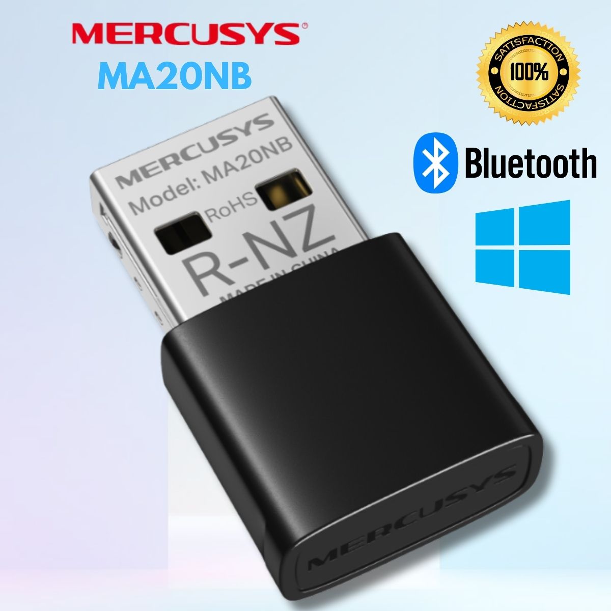Bộ chuyển đổi USB Wi-Fi Bluetooth Nano Mercusys MA20NB AC600 Băng Tần Kép 5 GHz (433 Mbps) + 2.4 GHz (200 Mbps)