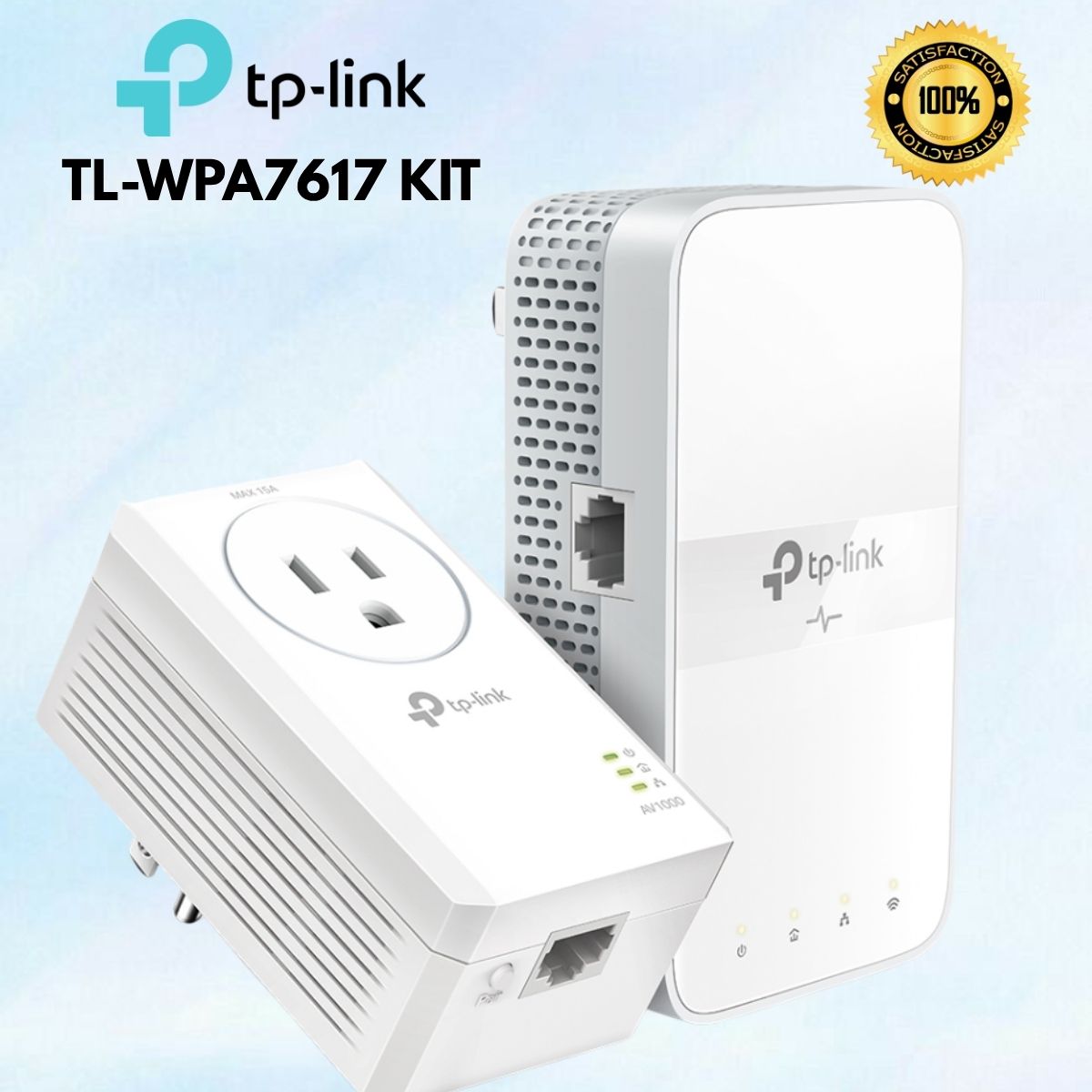 Bộ Wi-Fi Powerline ac AV1000 Gigabit Passthrough TP-Link TL-WPA7617 KIT Wi-Fi băng tần kép AC1200, Tốc độ lên đến 1000Mbps, Khoảng cách truyền 300m