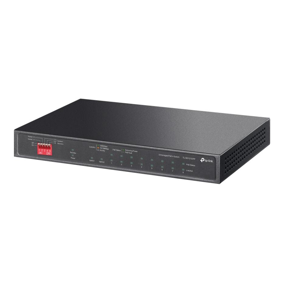 Bộ chuyển mạch Gigabit để bàn 10 cổng TP-Link TL-SG1210PP, PoE 123W,9 x RJ45 10/100/1000Mbps, 1 x SFP/RJ45 1000Mbps