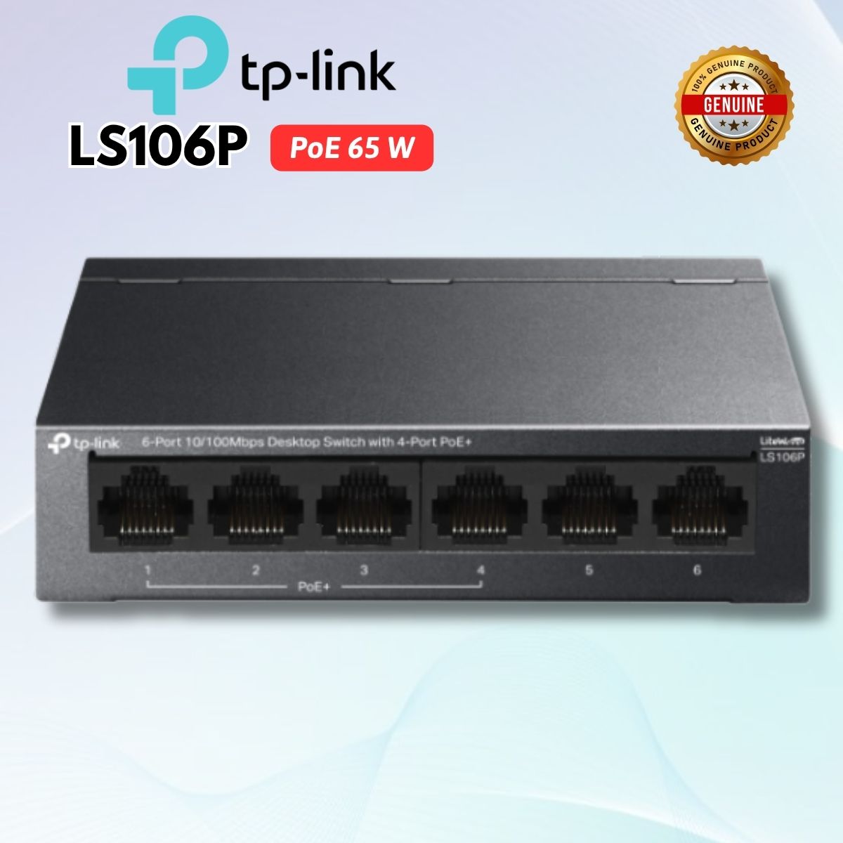 Switch 6 Cổng 10/100Mbps TP-Link LS106P, Truyền Xa 250m, Hỗ Trợ PoE+ & Chế Độ Cách Ly Bảo Mật