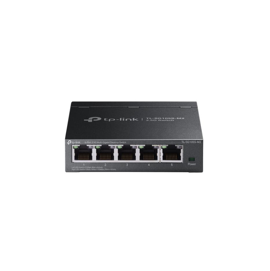 Switch 5 Cổng 2.5G TP-Link TL-SG105S-M2, Hỗ trợ Auto-Negotiation, Plug & Play, Để bàn hoặc gắn tường