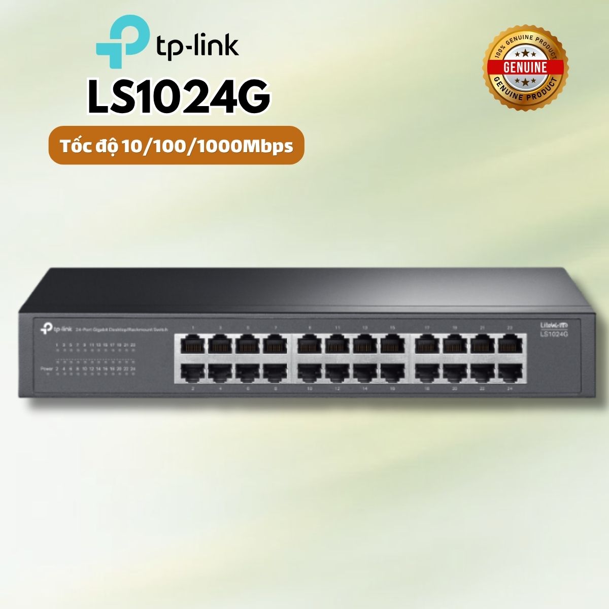 Switch để bàn/gắn tường 24 Cổng Gigabit TP-Link LS1024G , Tốc độ 10/100/1000 Mbps, Vận hành yên tĩnh & Tiết kiệm điện, Cắm là chạy