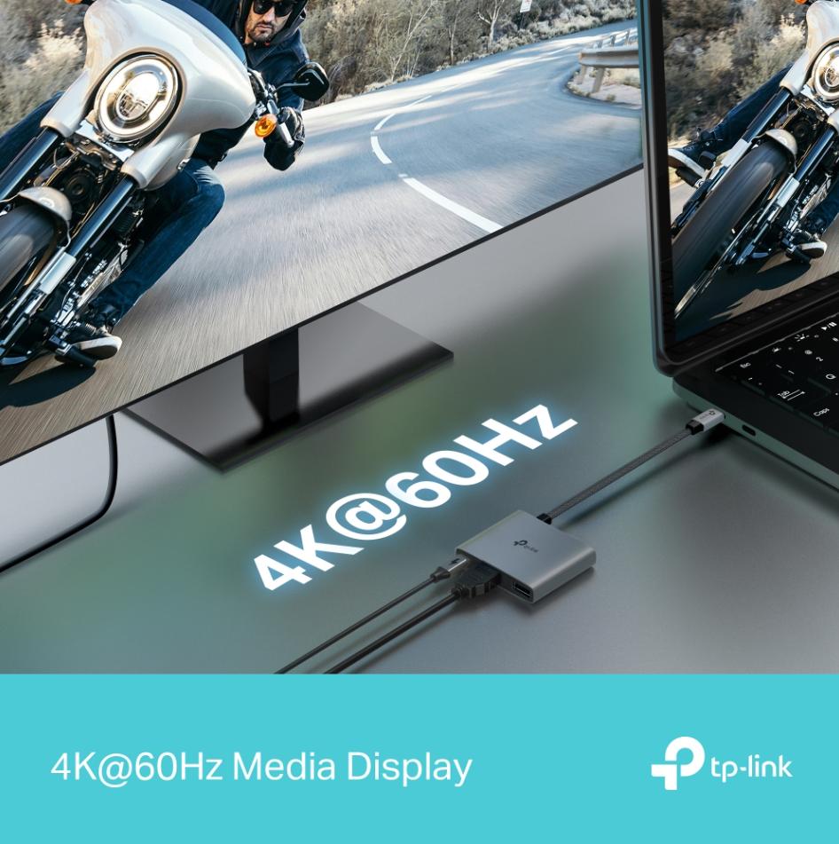 Hub USB-C 3 Trong 1 UH3020C: Xuất Hình 4K@60Hz, Sạc Nhanh 100W, Truyền Dữ Liệu SuperSpeed 5 Gbps